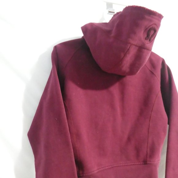 LULULEMON ATHLETICA CANADA | Burgundy Zip-Up Scuba Hoodie / Hooded Jacket - Picture 12 of 16